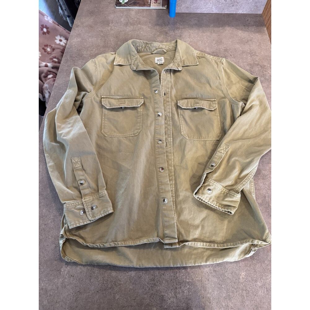 BDG Utility Button-Up Collared Jacket Beige Mens Size Large - Picture 3 of 8